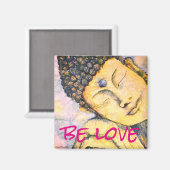 Be Love Zen Buddha Waterverf kunstmagneet Magneet (Voorkant / Achterkant)