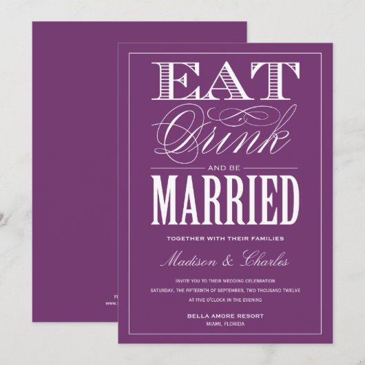 & BE MARRIED | AFBEELDINGSINVITATIE KAART (Voorkant / Achterkant)