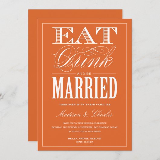 & BE MARRIED | AFBEELDINGSINVITATIE KAART (Voorkant / Achterkant)