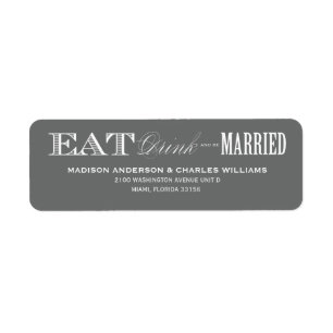 & BE MARRIED ETIKETTEN VOOR TERUGDRANK
