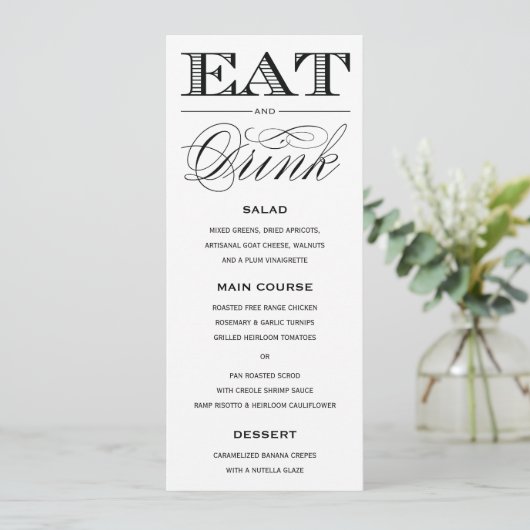 & BE MARRIED | MENU (Staand voorkant)