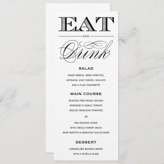 & BE MARRIED | MENU (Voorkant / Achterkant)