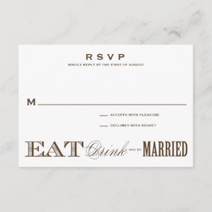 & BE MARRIED RSVP 3,5 x 5 Kaartje