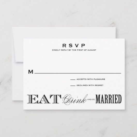 & BE MARRIED | RSVP 3,5 x 5 Kaartje (Voorkant)