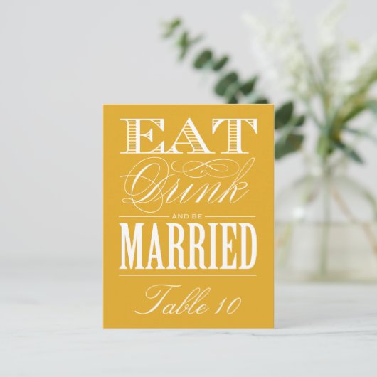 & BE MARRIED | TABEL NUMMER BRIEFKAART (Staand voorkant)