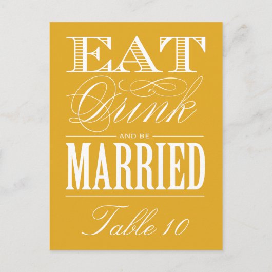 & BE MARRIED | TABEL NUMMER BRIEFKAART (Voorkant)