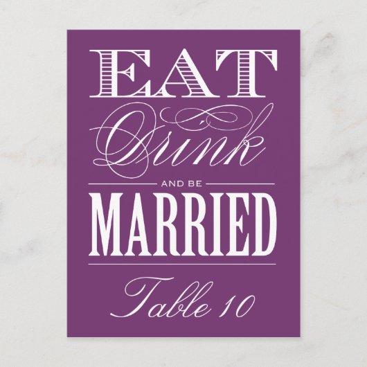 & BE MARRIED | TABEL NUMMER BRIEFKAART (Voorkant)
