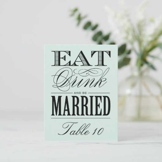 & BE MARRIED | TABEL NUMMER BRIEFKAART (Staand voorkant)