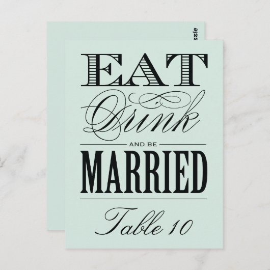 & BE MARRIED | TABEL NUMMER BRIEFKAART (Voorkant / Achterkant)
