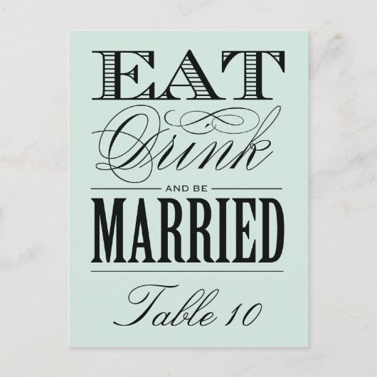 & BE MARRIED | TABEL NUMMER BRIEFKAART (Voorkant)