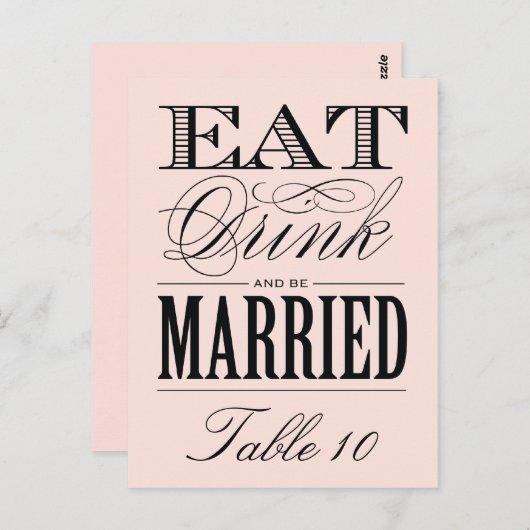 & BE MARRIED | TABEL NUMMER BRIEFKAART (Voorkant / Achterkant)
