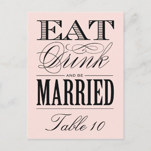 & BE MARRIED | TABEL NUMMER BRIEFKAART (Voorkant)