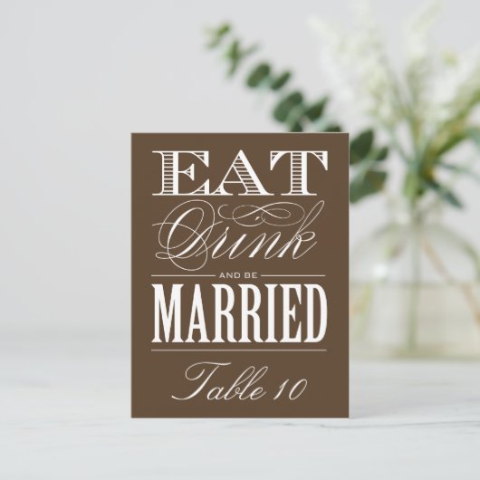 & BE MARRIED | TABEL NUMMER BRIEFKAART (Staand voorkant)