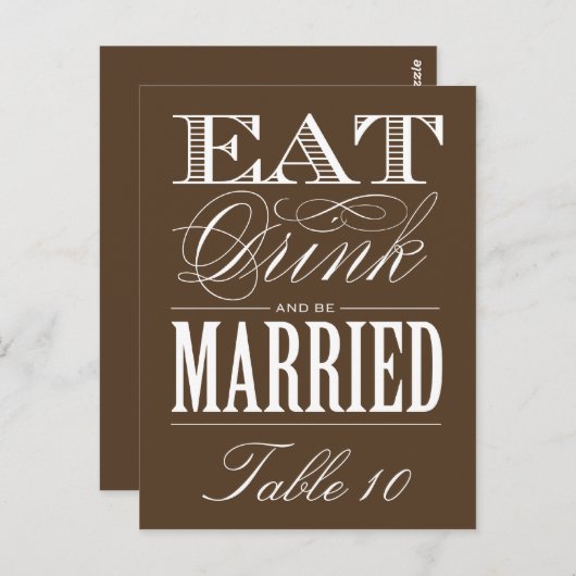 & BE MARRIED | TABEL NUMMER BRIEFKAART (Voorkant / Achterkant)