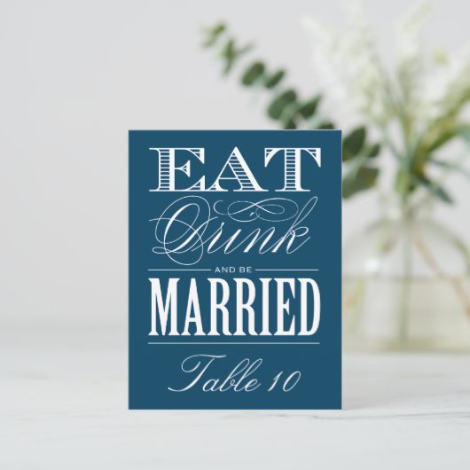 & BE MARRIED | TABEL NUMMER BRIEFKAART (Staand voorkant)