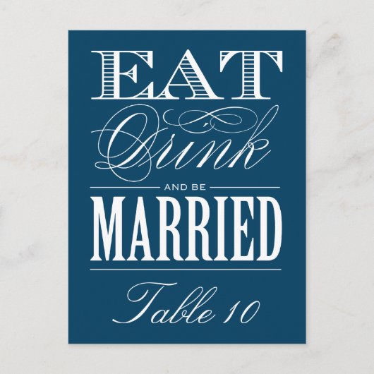 & BE MARRIED | TABEL NUMMER BRIEFKAART (Voorkant)