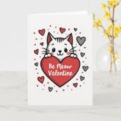 Be Meow Valentine Cat Card Kaart (Gele Bloem)