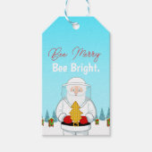 Be Merry. Be Bright. Christmas Beekeeper Santa Cadeaulabel (Voorkant)