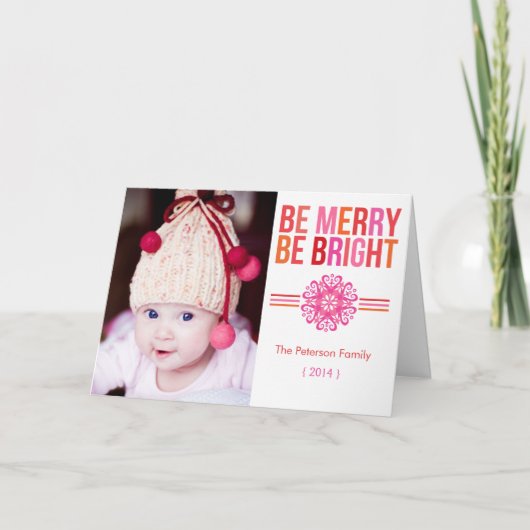 BE MERRY BE BRIGHT FolGHT Feestdagen Kaart (Voorkant)