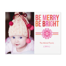 BE MERRY BE BRIGHT Photo Holiday Briefkaart