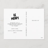 Be Merry Brush Script Vakantiefoto Briefkaart (Achterkant)