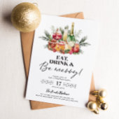 Be Merry Christmas Drink feestuitnodiging Kaart