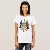 Be Merry Christmas Rood Groen Luipaard Blauw T-shi T-shirt (Voorkant volledig)