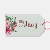 Be Merry Holiday Gift Label Cadeaulabel (Voorkant (Horizontaal))
