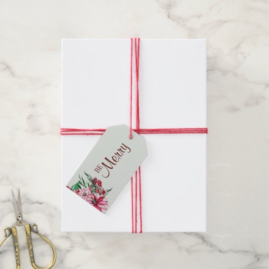 Be Merry Holiday Gift Label Cadeaulabel (Met Touw)