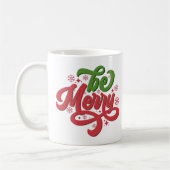 Be Merry Retro Groovy Kerst Feestdagen Koffiemok (Links)