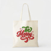Be Merry Retro Groovy Kerst Feestdagen Tote Bag (Voorkant)