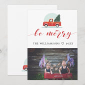 Be Merry  truck Vakantie kaart met foto (Voorkant / Achterkant)