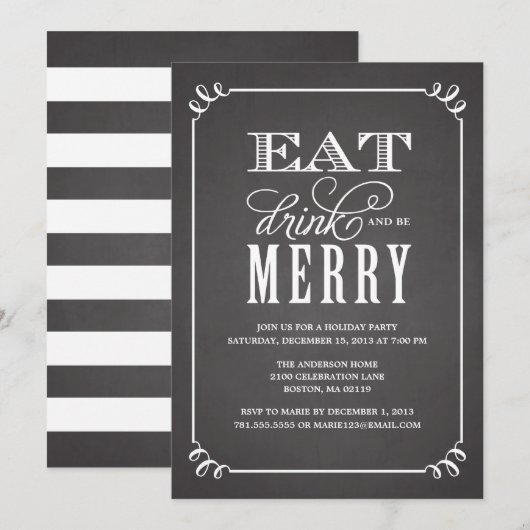 BE MERRY  | VERZOEK VAN DE PARTIJ VAN HOLIDAAG KAART (Voorkant / Achterkant)