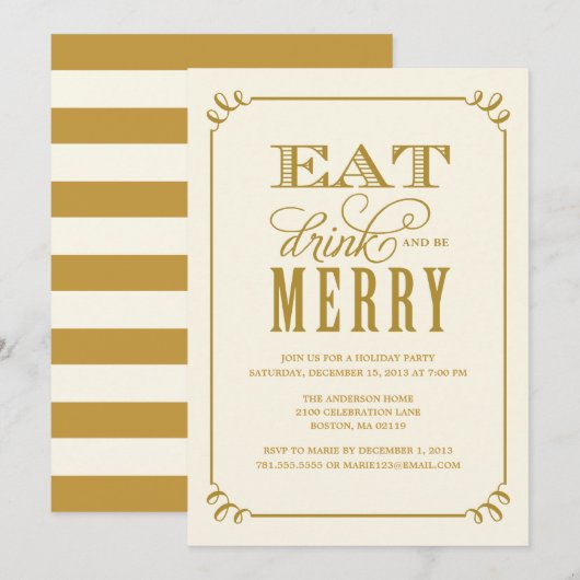 BE MERRY | VERZOEK VAN DE PARTIJ VAN HOLIDAAG KAART (Voorkant / Achterkant)