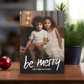 Be Merry - Volledige foto met subtiel diamanten pa Feestdagenkaart