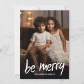 Be Merry - Volledige foto met subtiel diamanten pa Feestdagenkaart (Voorkant)