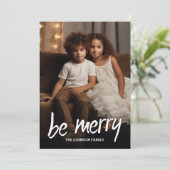 Be Merry - Volledige foto met subtiel diamanten pa Feestdagenkaart (Staand voorkant)