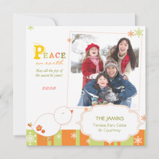 BE MERRY Winter Bird Holiday Photo Card Feestdagenkaart
