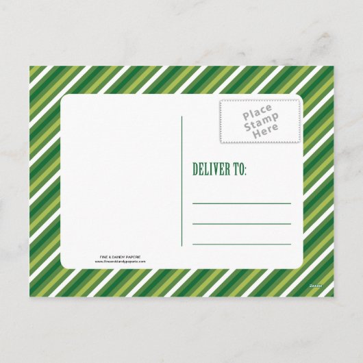 BE MERRY WITH STRIPES | HOLIDAY PHOTO POST CARD FEESTDAGENKAART (Achterkant)