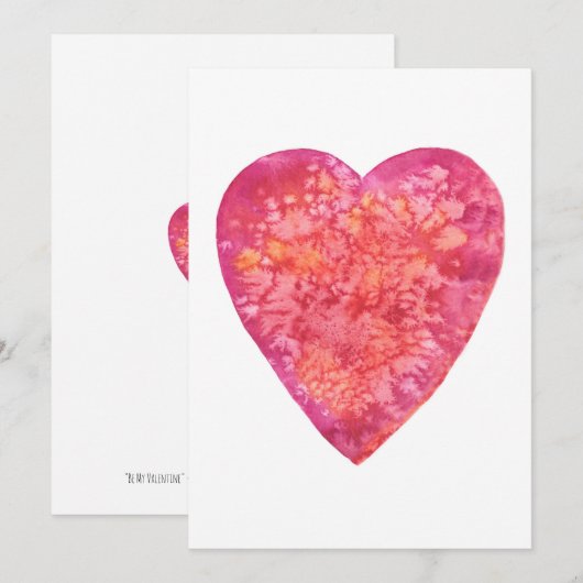 BE MIJN VALENTIJN - schilderij van de waterverf Feestdagenkaart (Voorkant / Achterkant)