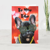 Be Mine Babe Valentijn Franse Bulldog Vibes Kaart (Voorkant)