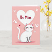 Be Mine Cat Love Card Kaart (Gele Bloem)