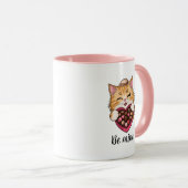 Be Mine Cat: Valentijnsdag Kawaii Cat met Snoep Mok (Voorkant rechts)