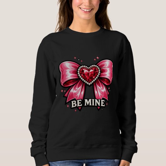 Be Mine Coquette Bow Heart Valentine Shirt (Voorkant)