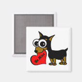 Be Mine Cute Miniature Pinscher Magneet (Voorkant / Achterkant)