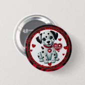 Be Mine Dalmatische Puppy Valentijn Button (Voorkant /achterkant)