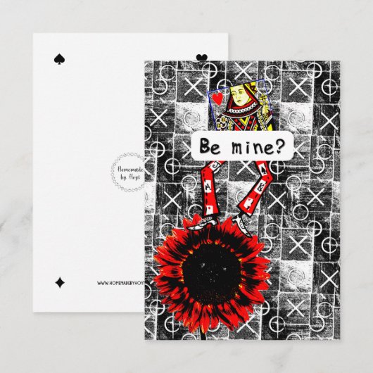 BE MINE Dansende Queen Las Vegas Style Valentijn Bedankkaart (Voorkant / Achterkant)
