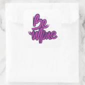 Be mine-druif roze ontwerptekst vierkante sticker (Tas)