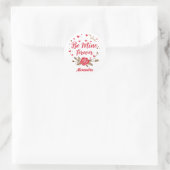 Be Mine Forever Love Hearts & Roos Valentijnsdag Ronde Sticker (Tas)