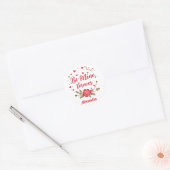 Be Mine Forever Love Hearts & Roos Valentijnsdag Ronde Sticker (Envelop)